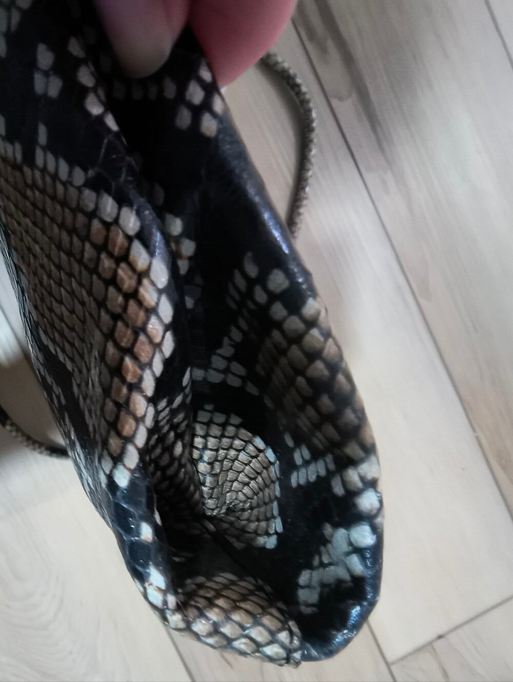 COS Mini Cavatelli Leather Clutch Snake Print - Picture 5 of 7